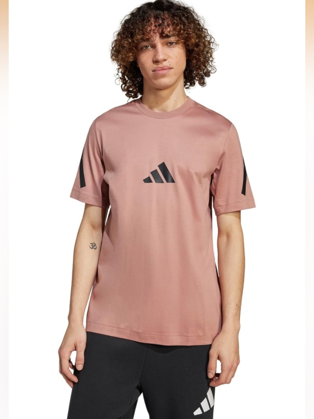 adidas Men’s Dusty Rose Short Sleeve Logo Tee